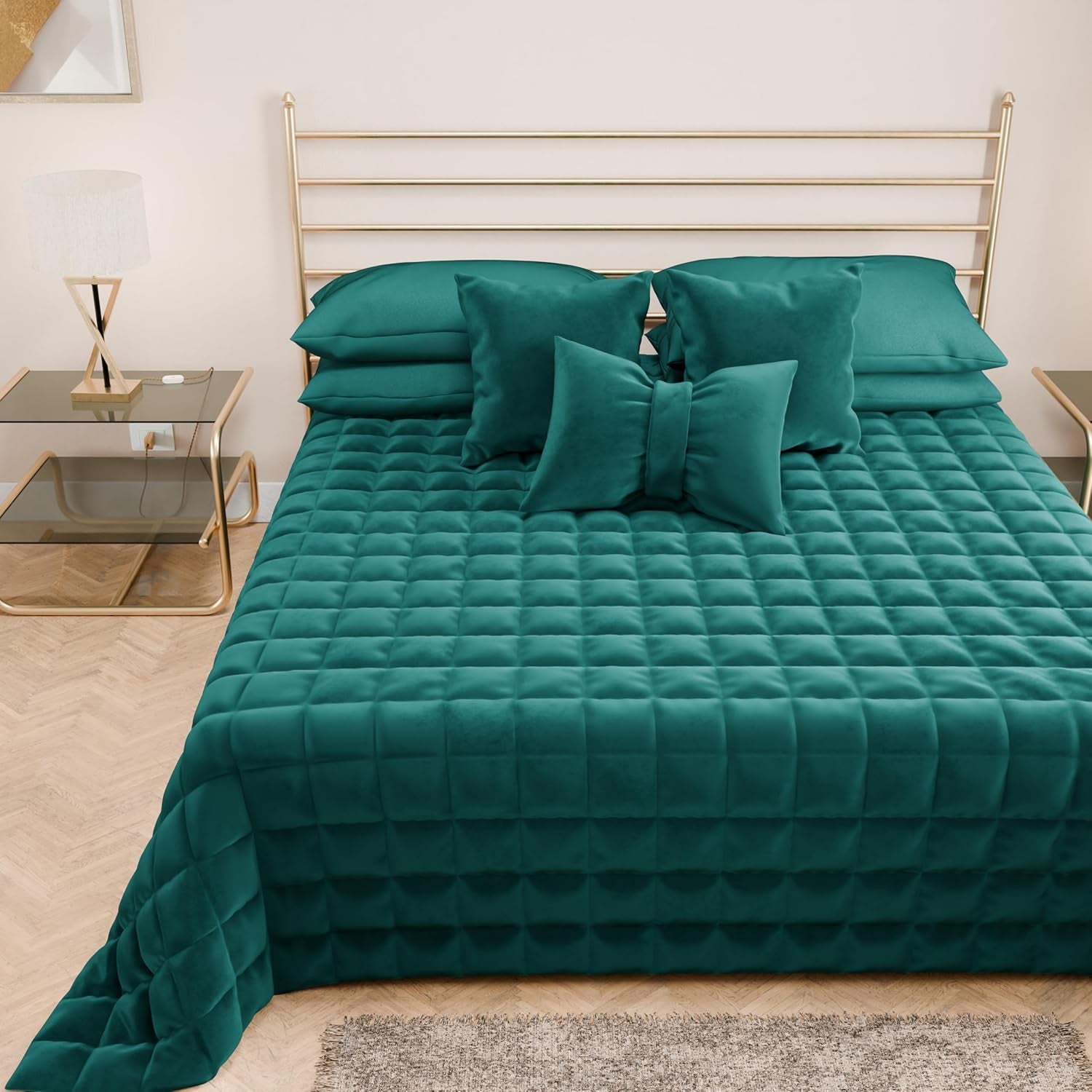 PETTI Artigiani Italiani - Narzuta na łóżko pojedyncze, narzuta dwustronna, narzuta sprężynowa, granatowy, biały, 100% Made in Italy Kołdry i kołdry Naty Shop Ottanium Łóżko pojedyncze
