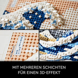 LEGO 31208 Art Hokusai - Wielka fala 3D Japońskie dekoracje ścienne Zestaw do rękodzieła Oprawione płótno oceaniczne Hobby dla dorosłych DIY Dekoracje domowego biura Zestawy do budowania Besuche w sklepie LEGO