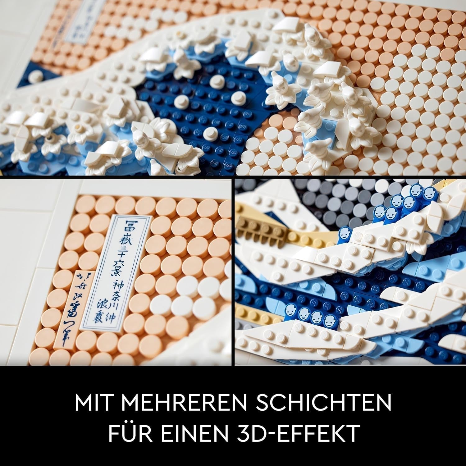LEGO 31208 Art Hokusai - Wielka fala 3D Japońskie dekoracje ścienne Zestaw do rękodzieła Oprawione płótno oceaniczne Hobby dla dorosłych DIY Dekoracje domowego biura Zestawy do budowania Besuche w sklepie LEGO