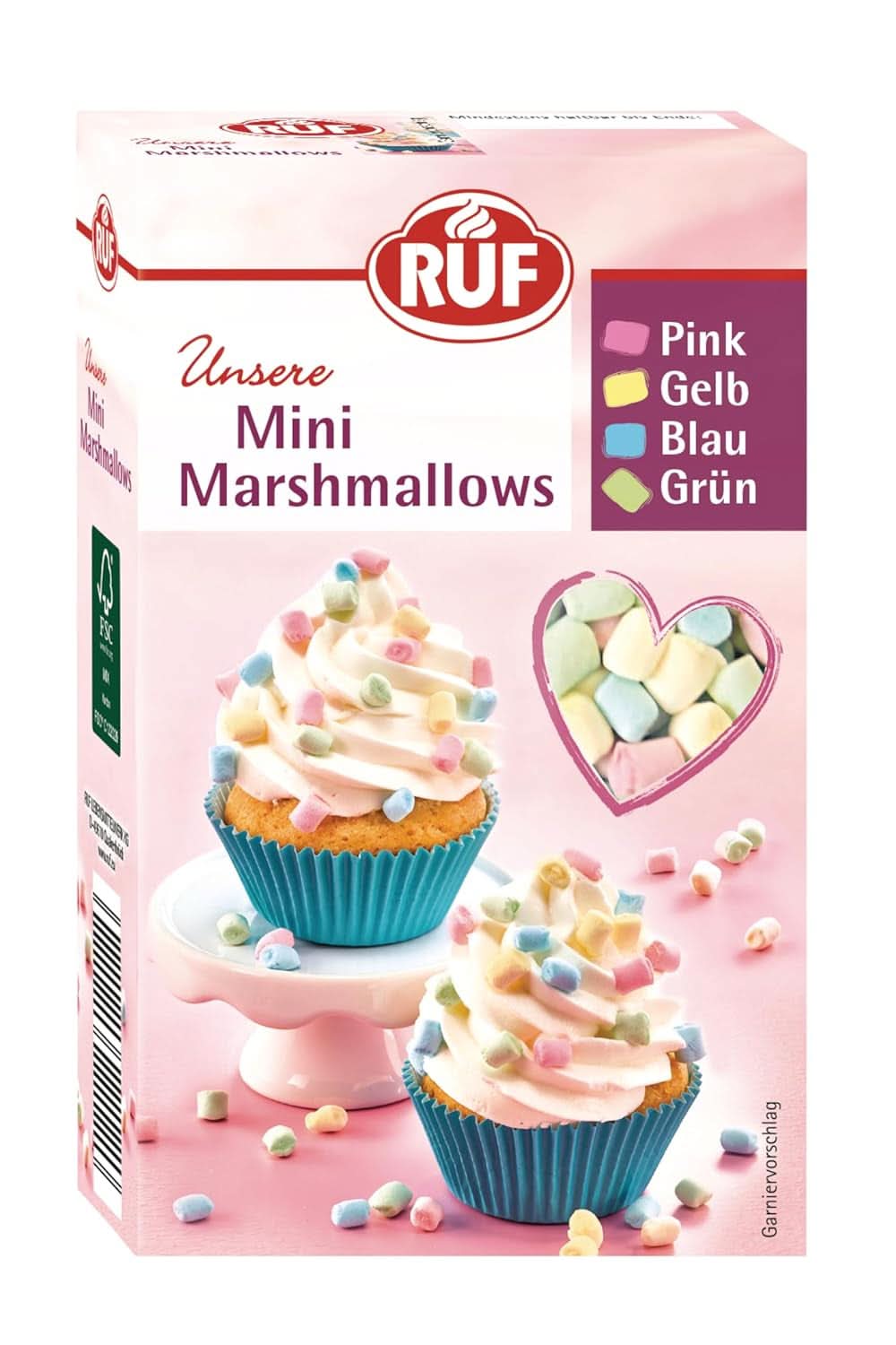 RUF Mini Marshmallows, pastelowe kolory, 45 gramów Naty Shop Mini Marshmallows 45 gramów