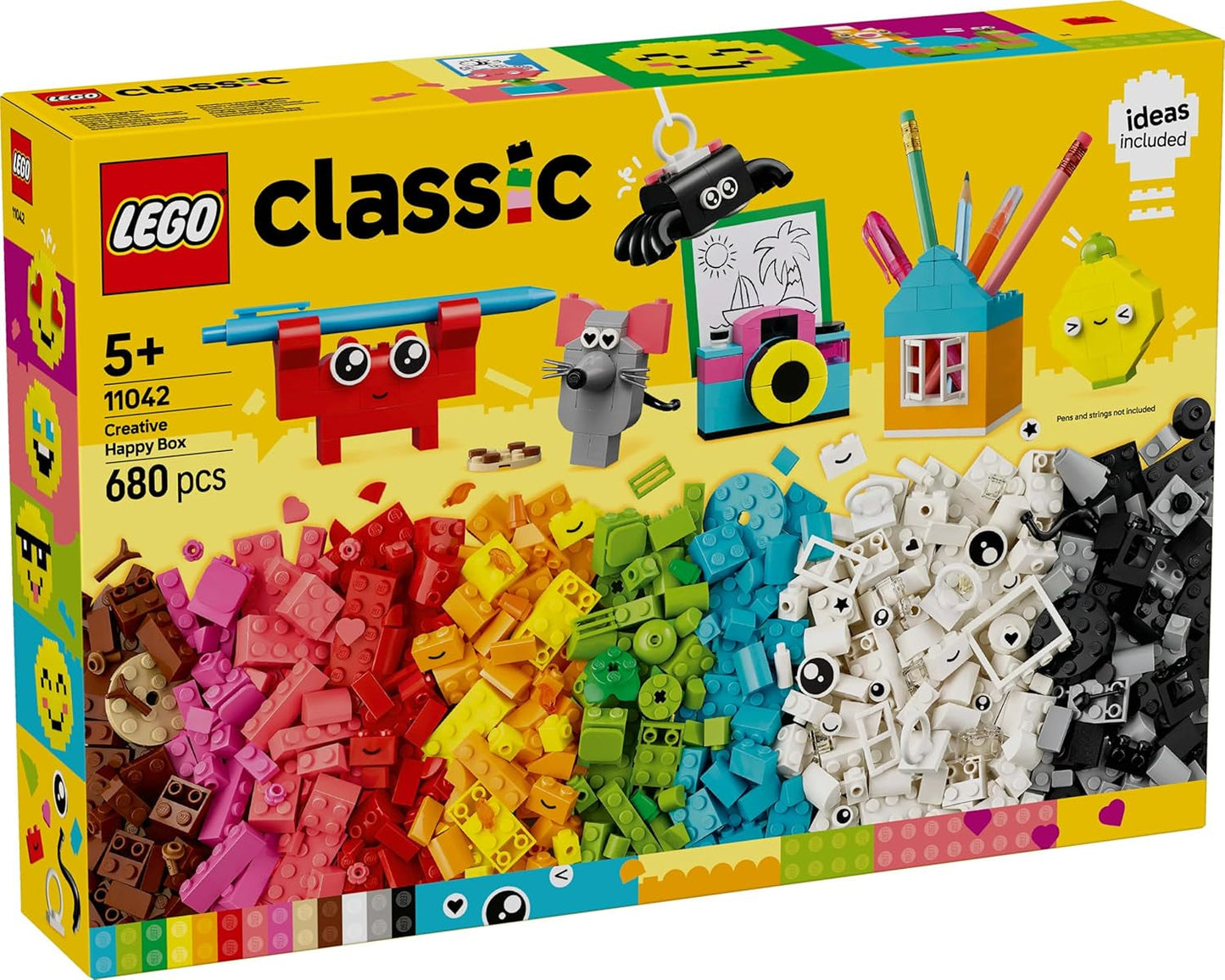 Kreatywne pudełko LEGO Classic, kolorowe klocki do pomysłowego odgrywania ról, zestaw do budowania dla początkujących, zabawki dla dziewcząt i chłopców od 5 lat, modele do ponownego budowania 11042 Zestawy do budowania Besuche den LEGO-Store