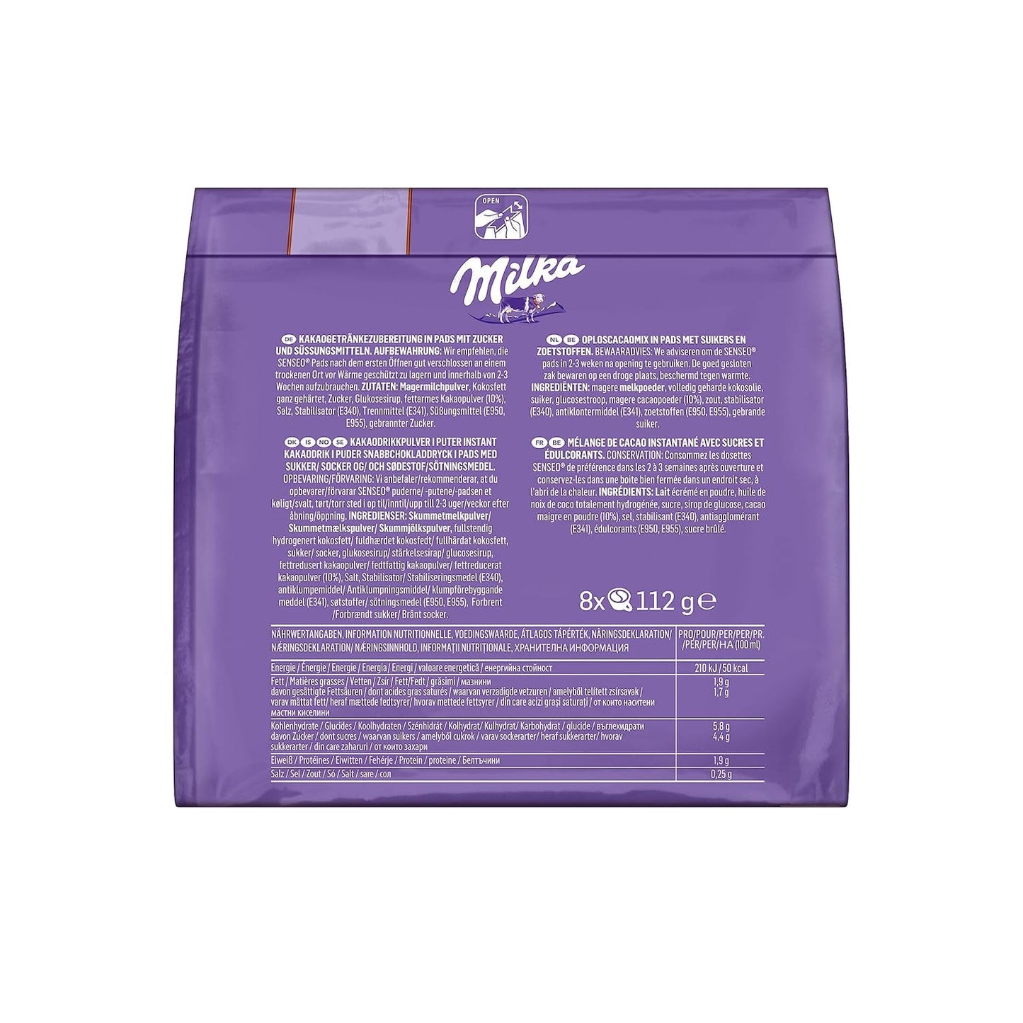 Płatki Senseo Milka Kakao, 5 x 8 Getränke, 40 kapsułek Kaffeepad
