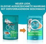 PURINA ONE Mokra karma dla kotów formuła do użytku domowego, delikatne kawałki w sosie dla domowych kotów z tuńczykiem, opakowanie 26 szt. (26 x 85 g)