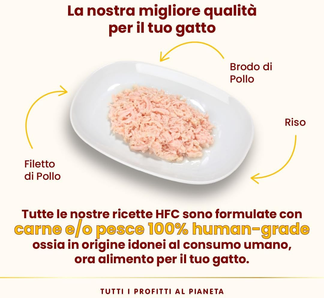 almo nature HFC Natural - Mokra karma dla kotów - z kurczakiem - Jakość ludzka, Bezglutenowa, Monoproteina - 55g, opakowanie 6 szt.