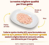 almo nature HFC Natural - Mokra karma dla kotów - z kurczakiem - Jakość ludzka, Bezglutenowa, Monoproteina - 55g, opakowanie 6 szt.