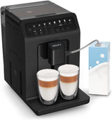 Krups EA897B Evidence Automatyczny ekspres do kawy ECOdesign, automatyczna funkcja espresso i cappuccino, technologia Quattro Force, kubki do mleka uruchamiane jednym dotknięciem, 8 ustawień wstępnych, system mleka, 1450W