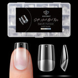 Modelones Tipsy 510 sztuk - Zestaw Tipsów Full Cover, Zestaw Tips Żelowych, Tipsy z żywicy PMMA do polerowania, Sztuczne paznokcie do klejenia na Nail Art DIY, Short Squoval