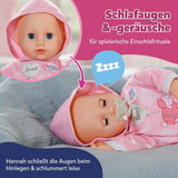 BABY Born Hannah Play with Me - Lalka Baby z 5 funkcjami - Korpus z miękkiego materiału wraz z akcesoriami - Lalka 36 cm - Zasilanie bateryjne - Odpowiednie dla dzieci od 1 roku