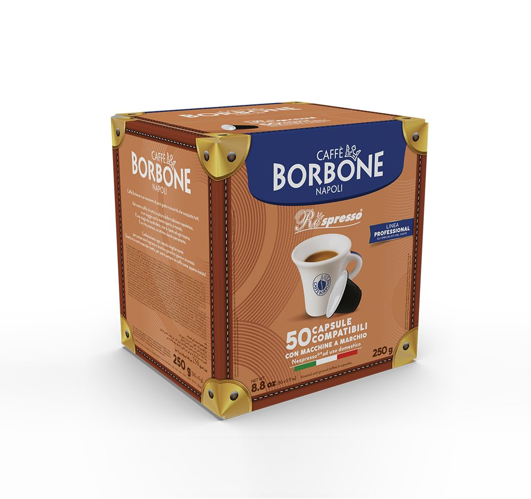 Caffè Borbone Respresso, Rote Kaffeemischung - 50 Kapseln - Kompatybilny z Nespresso®* Haushalts-Espressomaschinen