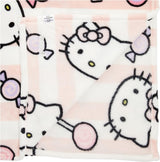 Narzuta Hello Kitty w kolorze różowym, miękki kocyk 130X170Cm, narzuta z mikrofibry lub narzuta na sofę. Jakość z certyfikatem Oekotex, Łóżka i Koce Sanrio Besuche den Kanguru-Store