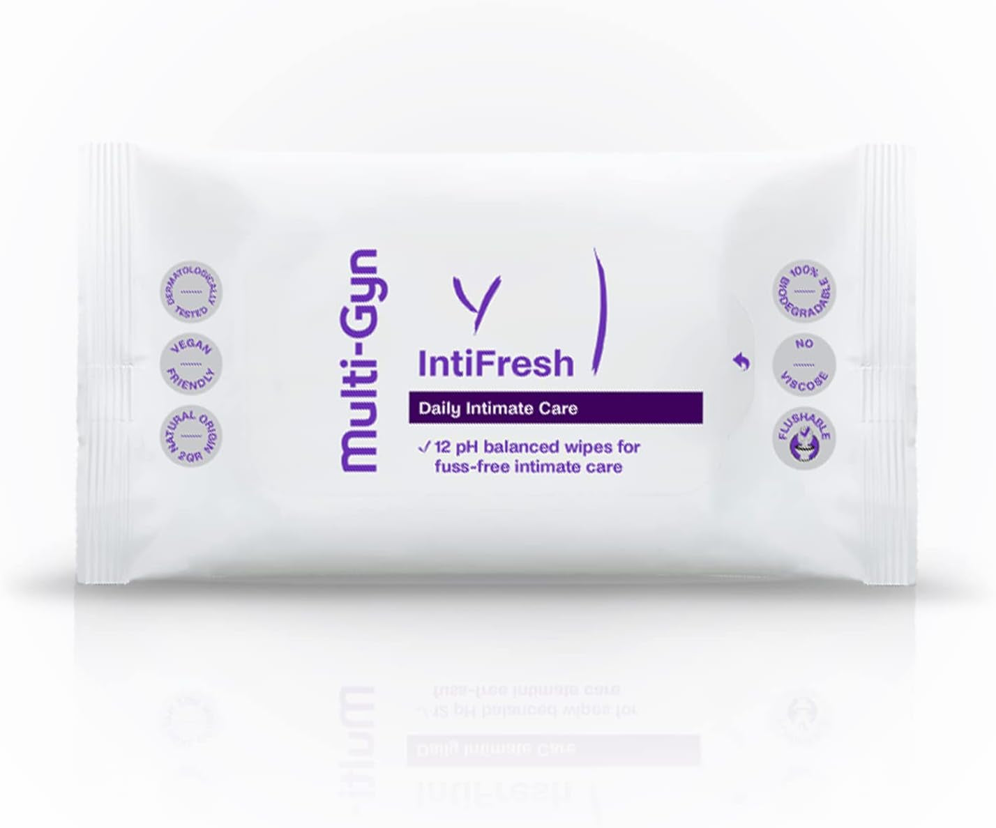 Multi-Gyn Intifresh, chusteczki do higieny intymnej do użytku zewnętrznego, 12 chusteczek nawilżanych