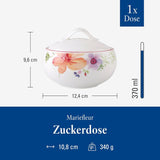 Villeroy & Boch - Cukiernica Mariefleur, różne kolory, można myć w zmywarce, można używać w kuchence mikrofalowej, cukiernica z pokrywką, cukiernica, przechowywanie, akcesoria do kawy, kwiatowa zastawa stołowa, porcelana Premium