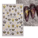 JMEOWIO Nagelsticker Schmetterling 9 Blatt Nail Art Naklejka Selbstklebend Nagelaufkleber Mond Dekoration Nageldesign Zubehör