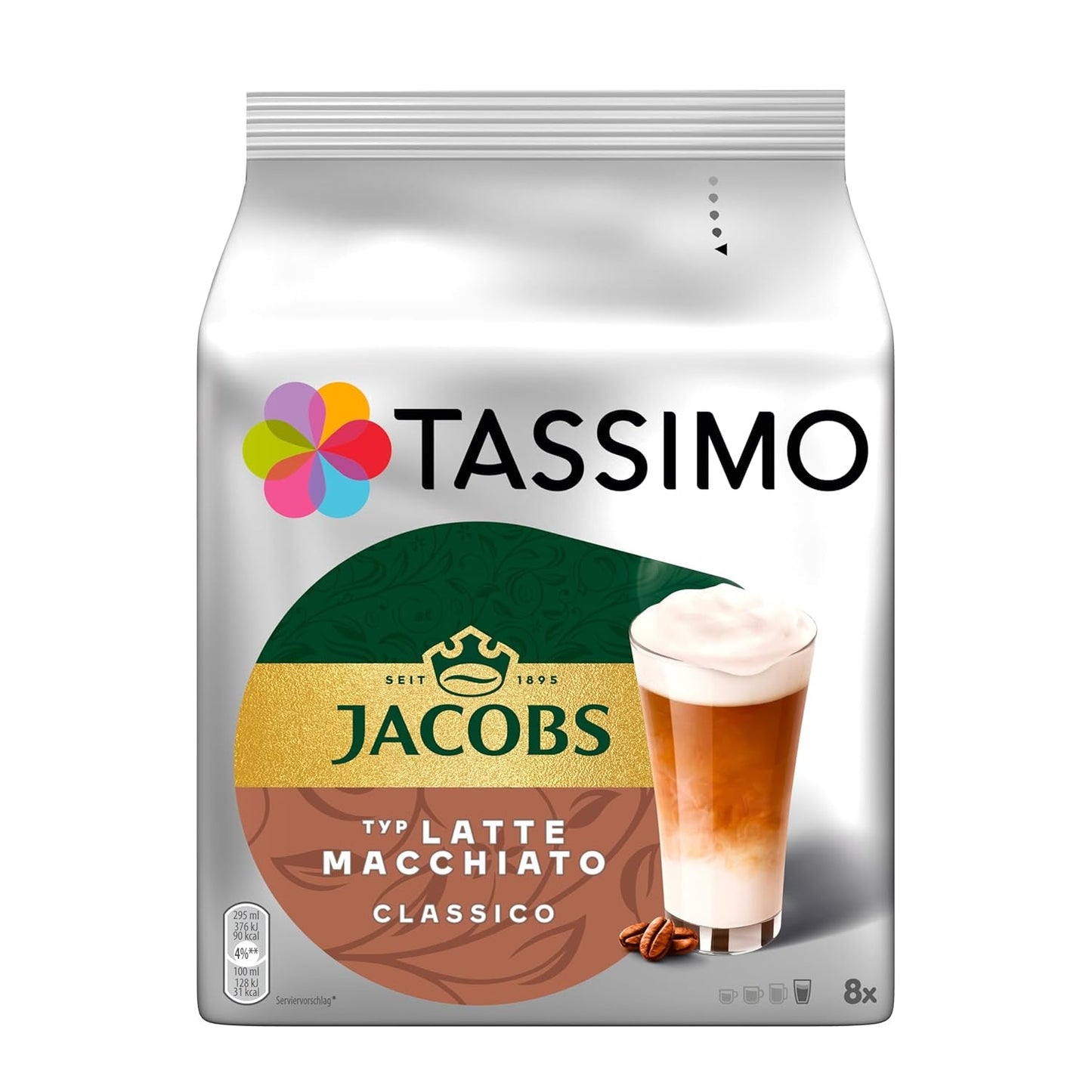 Tassimo Kapseln Jacobs Type Latte Macchiato Classico, 5 x 8 saszetek, 40 Kaffeekapseln