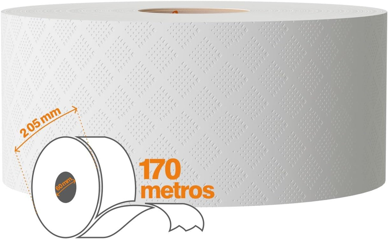 Papier toaletowy Renova Jumbo BLK, 12 rolek po 170 mb, papier biały, 2 warstwy