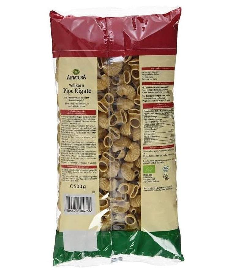 Pipe Rigate organiczny makaron razowy, wegański, 500 g