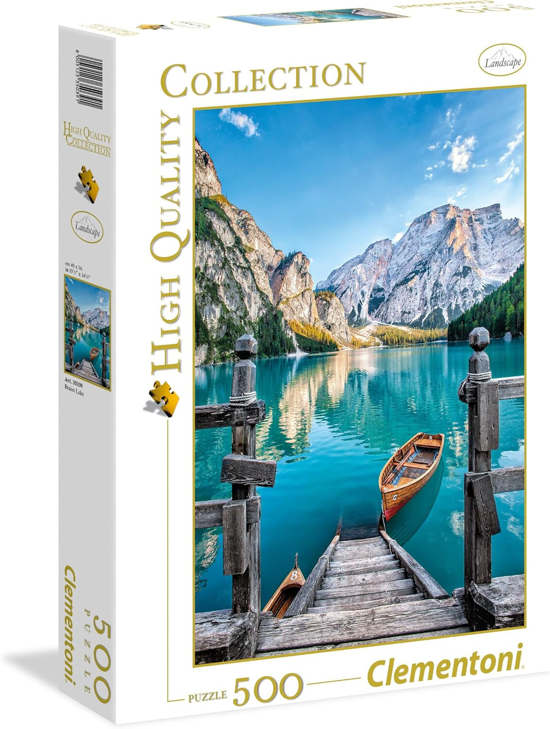Clementoni 35039 Braies Lake - 500 elementów puzzli od 9 lat Kolorowe puzzle dla dorosłych w odważnych kolorach Gra zręcznościowa dla całej rodziny Świetny pomysł na prezent Puzzle Naty Shop Domyślny tytuł