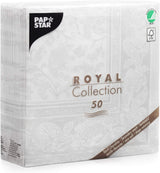 Papstar 11682 50 serwetek „Royal Collection” 1/4 złożenia 40 X 40 cm „Ozdoby”, białe