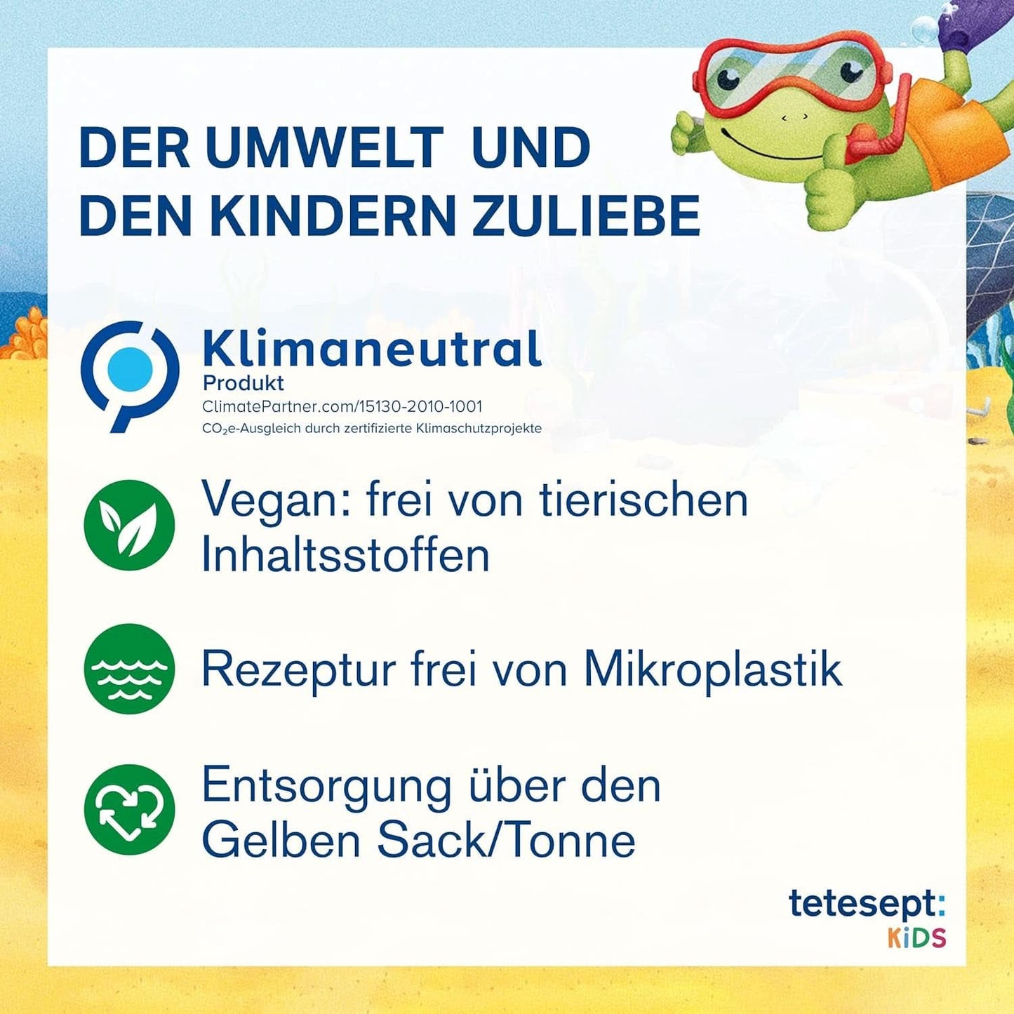 Tetesept Kids Dino - dodatek do kąpieli dla dzieci, pianka, barwi wodę na zielono, 40 ml Naty Shop