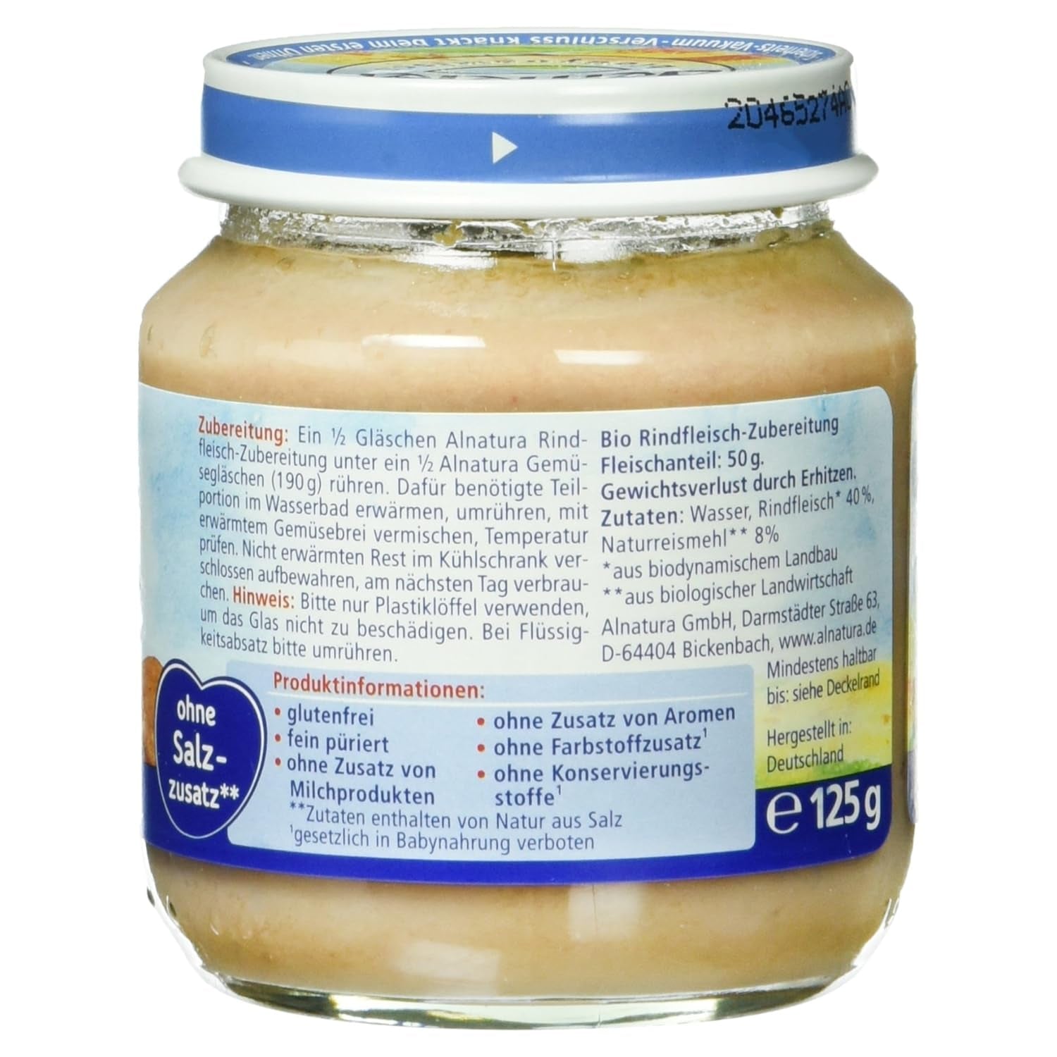 Przygotowane z organicznej wołowiny, 125 g