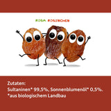 FRECHE FREUNDE Organiczne rodzynki, Trockenfrüchte ohne Zucker, ohne Zusatzstoffe, ungeschwefelt, in kleinen Snackboxen, Sultaninen für Kinder, opakowanie 20er, 20 x (3x14g)