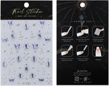 JMEOWIO 3D Nagelsticker Blauer Nail Art Naklejka Selbstklebend Nagelaufkleber 5D Stereoskopisch Mondstern Dekoration Nageldesign Zubehör 1 Blatt