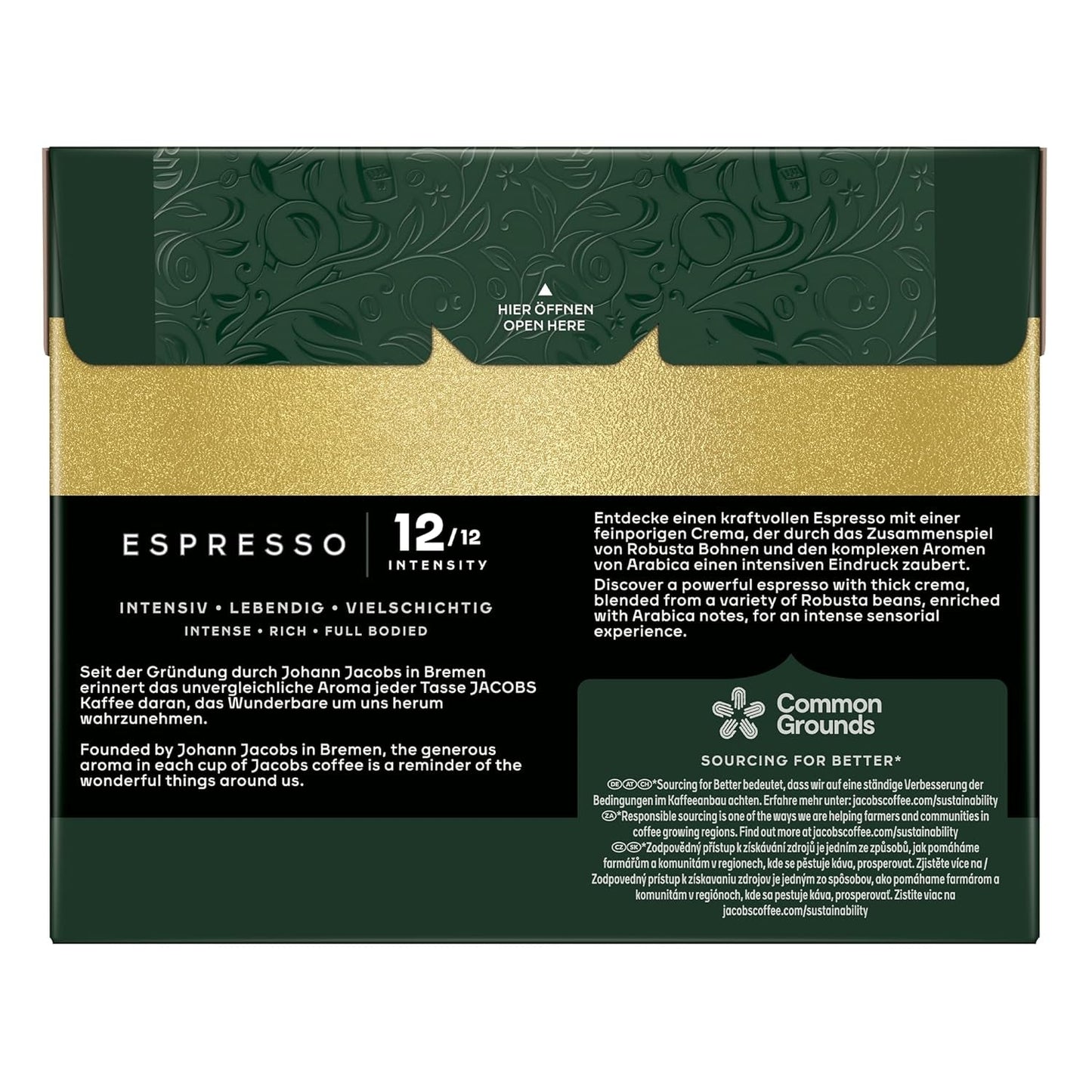 Jacobs Kaffeekapseln Espresso Ristretto, Megapack XXL, Intensität 12/12, 5 x 40 Getränke, kompatybilna z Nespresso* Kaffee Kapseln, 200 Kapseln