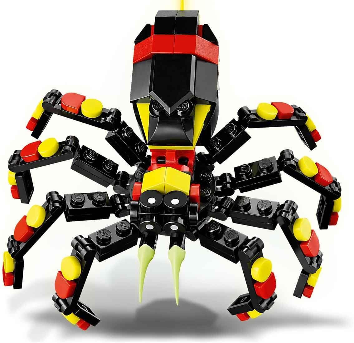 LEGO Creator 3w1 Dzikie zwierzęta: Pająk-niespodzianka - zabawka do przebudowania na figurkę skorpiona lub węża - zestaw do budowania z 3 modelami - prezent dla chłopców i dziewcząt od 7 lat 31159 Zestawy do budowania Besuche den LEGO-Store