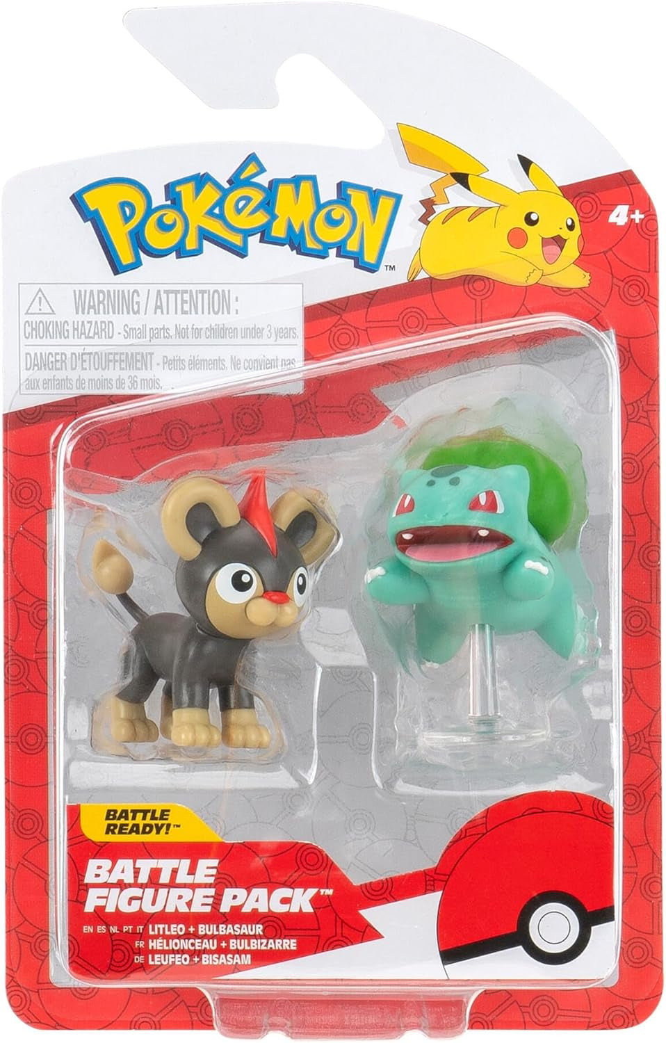 Pokémon PKW3583 - Pakiet figurek bojowych - Leufeo i Bisasam, szczegółowe oficjalne figurki, każda figurka po 5 cm Domyślny tytuł sklepu Naty