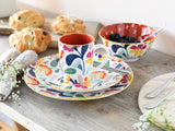 CreaTable, 17407, seria Folklore, 16-częściowy zestaw naczyń obiadowych dla 4 osób, serwis łączenia porcelany, można myć w zmywarce i używać w kuchence mikrofalowej, jakość wykonania
