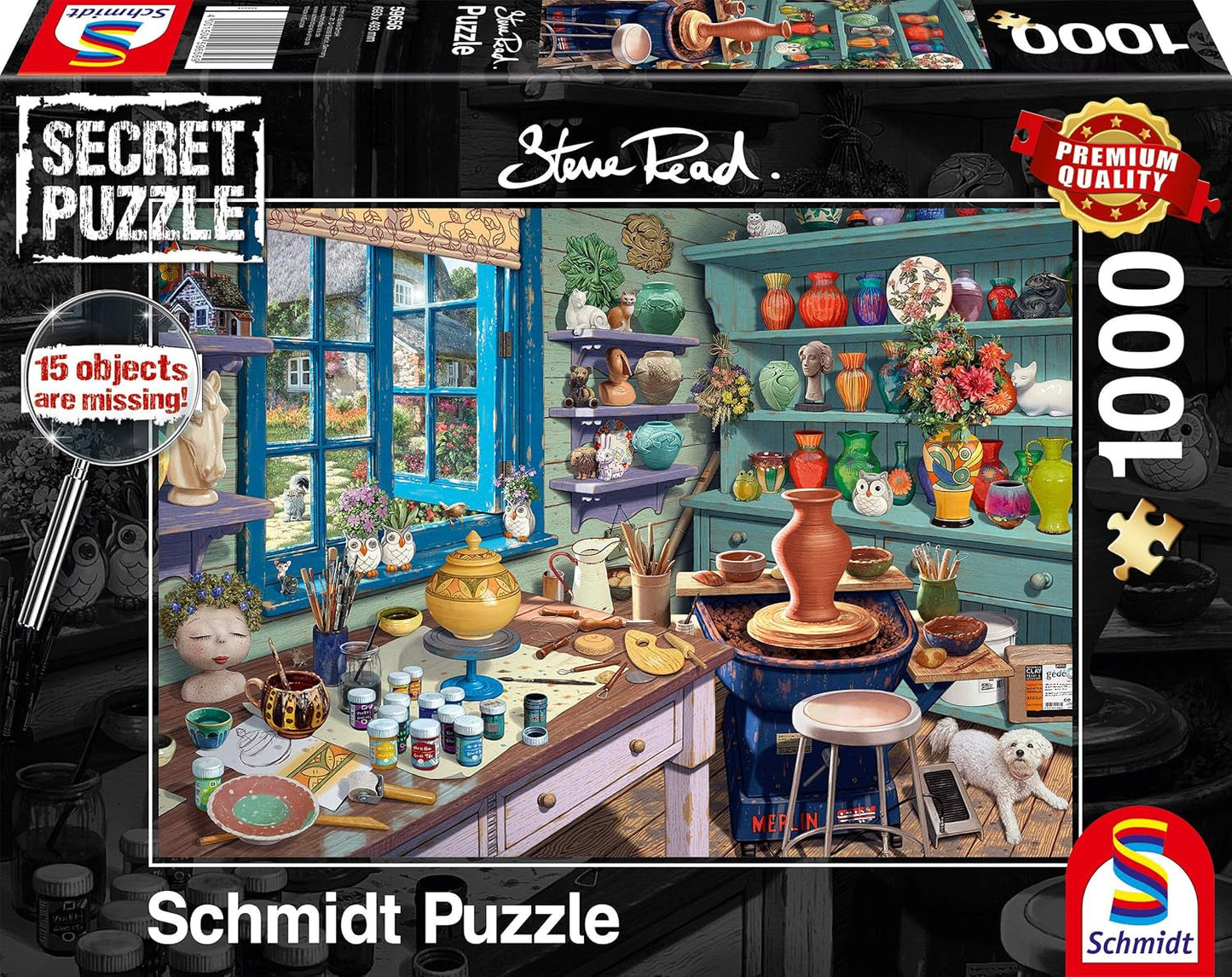 Schmidt Spiele 59656 Studio artysty 1000 elementów Tajne puzzle Puzzle Naty Shop Domyślny tytuł