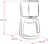 Melitta Enjoy Top Therm - Ekspres do espresso z filtrem i dzbankiem termicznym ze stali nierdzewnej na maksymalnie 10 filiżanek kawy, kolor czarny/stal nierdzewna