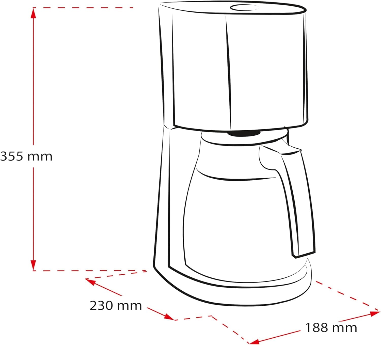 Melitta Enjoy Top Therm - Ekspres do espresso z filtrem i dzbankiem termicznym ze stali nierdzewnej na maksymalnie 10 filiżanek kawy, kolor czarny/stal nierdzewna