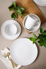 Zestaw porcelanowych naczyń obiadowych Zen w formie bufetu, serwis na 6 osób (30 sztuk), biały (filiżanki)
