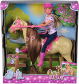 Simba 105730939 - Steffi Love strój do jazdy konnej 2 konie, w pełni przegubowa lalka modowa 29 cm dla dzieci w wieku 3 lat i starszych
