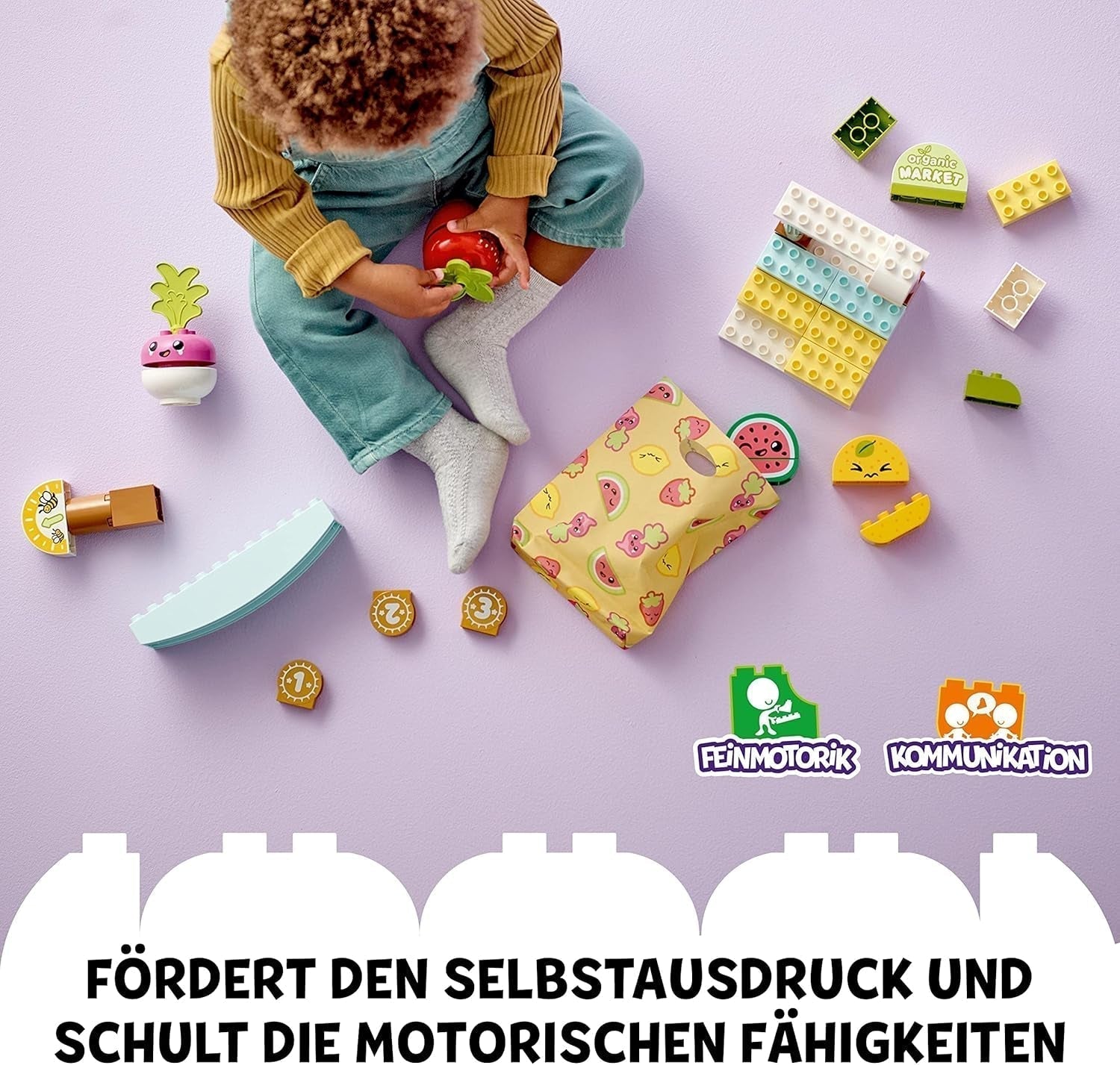 LEGO DUPLO Mój pierwszy targ ekologiczny, zestaw z zabawkami dla chłopców i dziewcząt, zabawka edukacyjna dla małych dzieci od 1,5 roku, akcesoria do owoców i warzyw 10983 Zestawy do budowania Besuche w sklepie LEGO