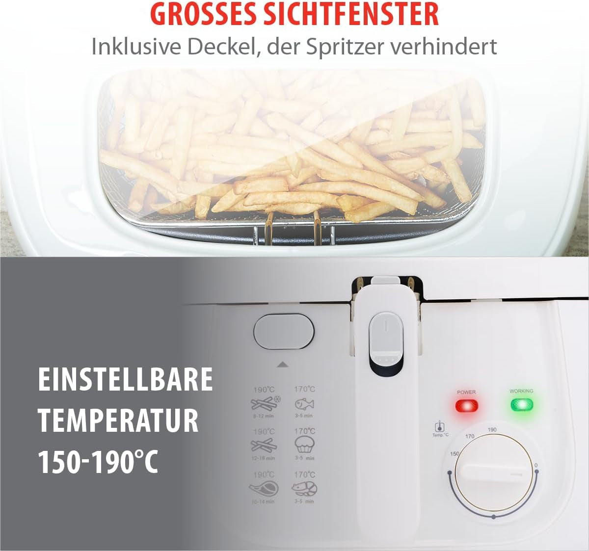 Alpina Frytownica 2,5L DF-165, 1800W - Regulacja temperatury do 190°C Urządzenia Naty Shop