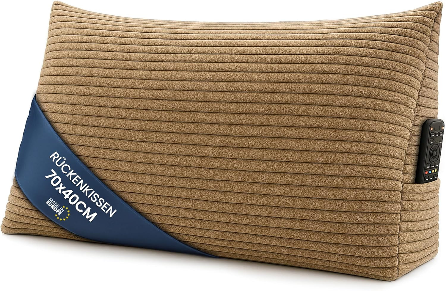 Poduszka z pierza, poduszka pod plecy, poduszka aksamitna, szerokość 70 cm - poduszka do czytania do łóżka, sofy i sofy, duża poduszka do sofy, poduszka ścienna, poduszka do sofy, poduszka do czytania, poduszka pod plecy, jasnoszara