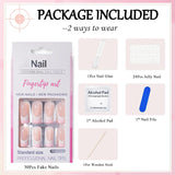 30 sztuk francuskie sztuczne paznokcie-klej na sztuczne paznokcie-miękkie paznokcie żelowe dla kobiet-akrylowe paznokcie samoprzylepne kwadratowy manicure (francuski różowy)