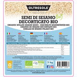 Organiczne nasiona sezamu 3 kg, surowe organiczne nasiona oleiste, biały sezam, naturalnie łuskane, niepalone, źródło wapnia i żelaza, pakiet ekonomiczny