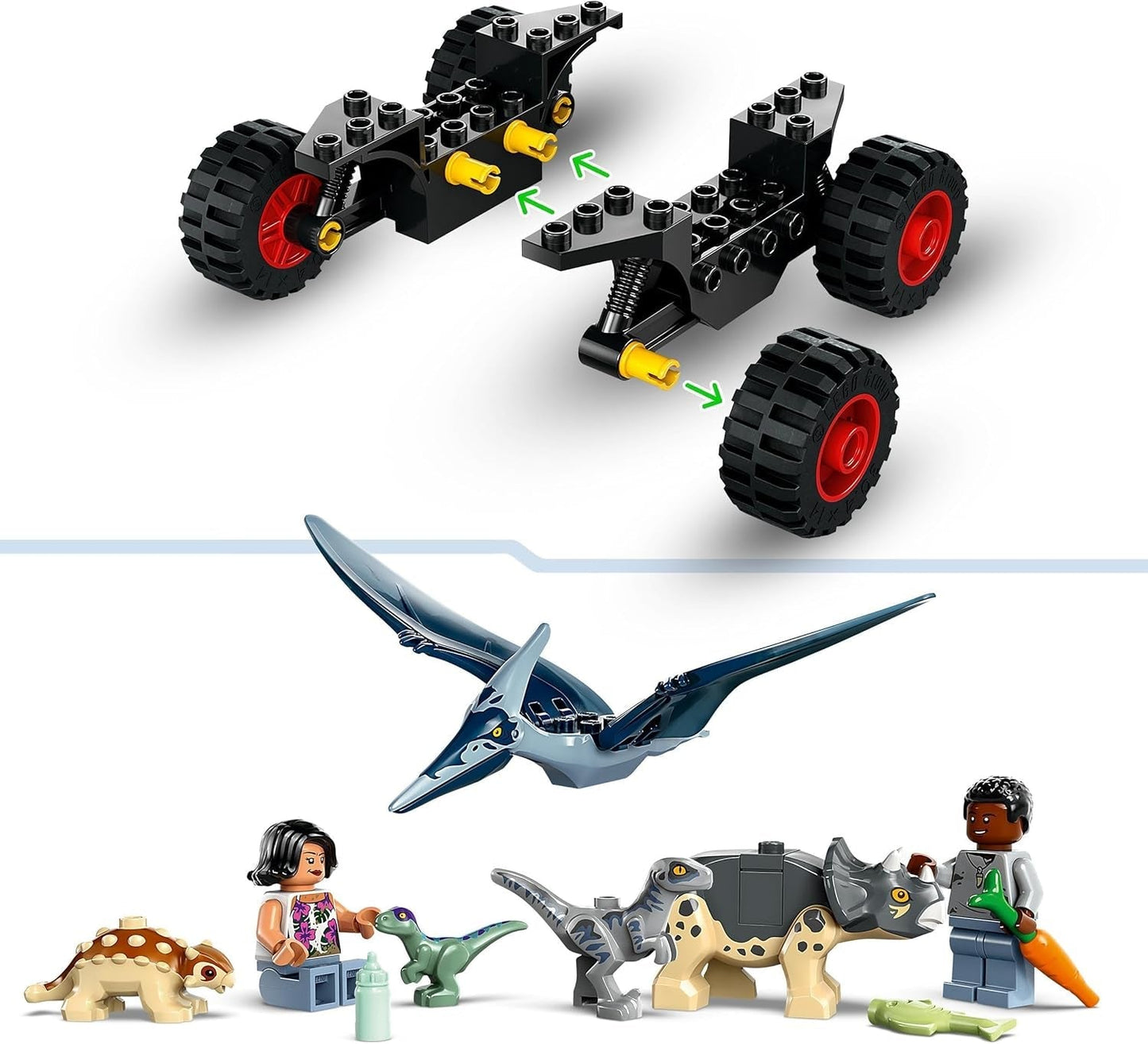 LEGO Jurassic World Centrum ratunkowe dla małych dinozaurów, zestaw z małymi figurkami dinozaurów, w tym Triceratopsem, Ankylozaurem i welociraptorem, prezent do budowania dla chłopców i dziewcząt od 4 lat 76963 Zestawy do budowania Besuche den LEGO-Store