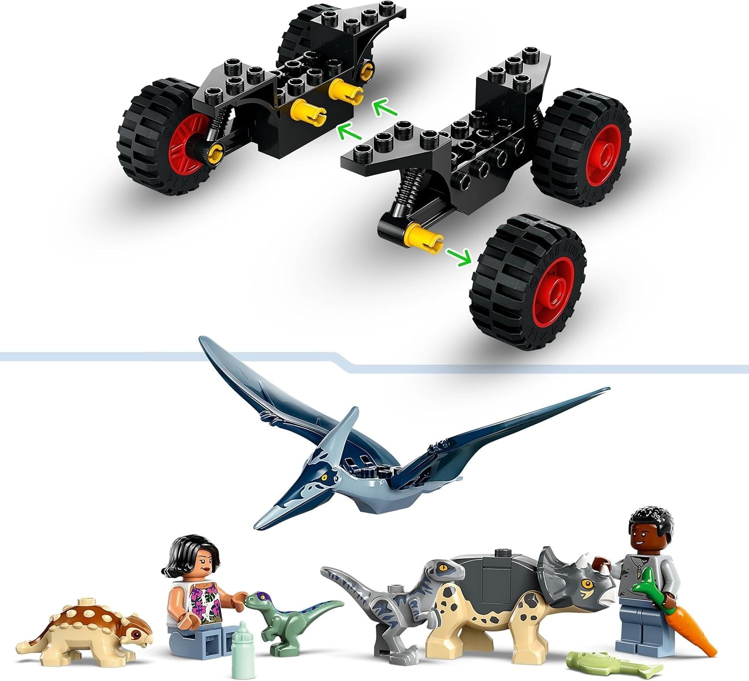 LEGO Jurassic World Centrum ratunkowe dla małych dinozaurów, zestaw z małymi figurkami dinozaurów, w tym Triceratopsem, Ankylozaurem i welociraptorem, prezent do budowania dla chłopców i dziewcząt od 4 lat 76963 Zestawy do budowania Besuche den LEGO-Store