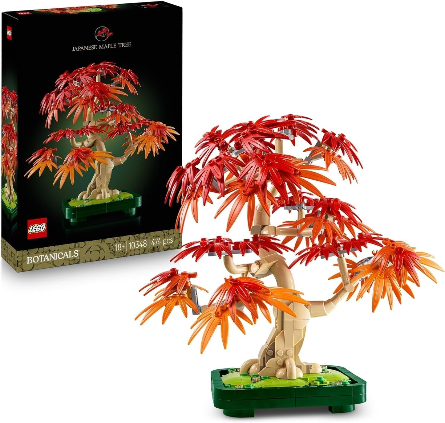 LEGO Botanicals Japoński czerwony klon - Drzewo Bonsai - Zestaw sztucznych roślin z czerwonymi i pomarańczowymi liśćmi oraz miską - Wystrój domu - Pomysł na prezent dla dorosłych - 10348 Zestawy do budowania Besuche den LEGO-Store Domyślny tytuł