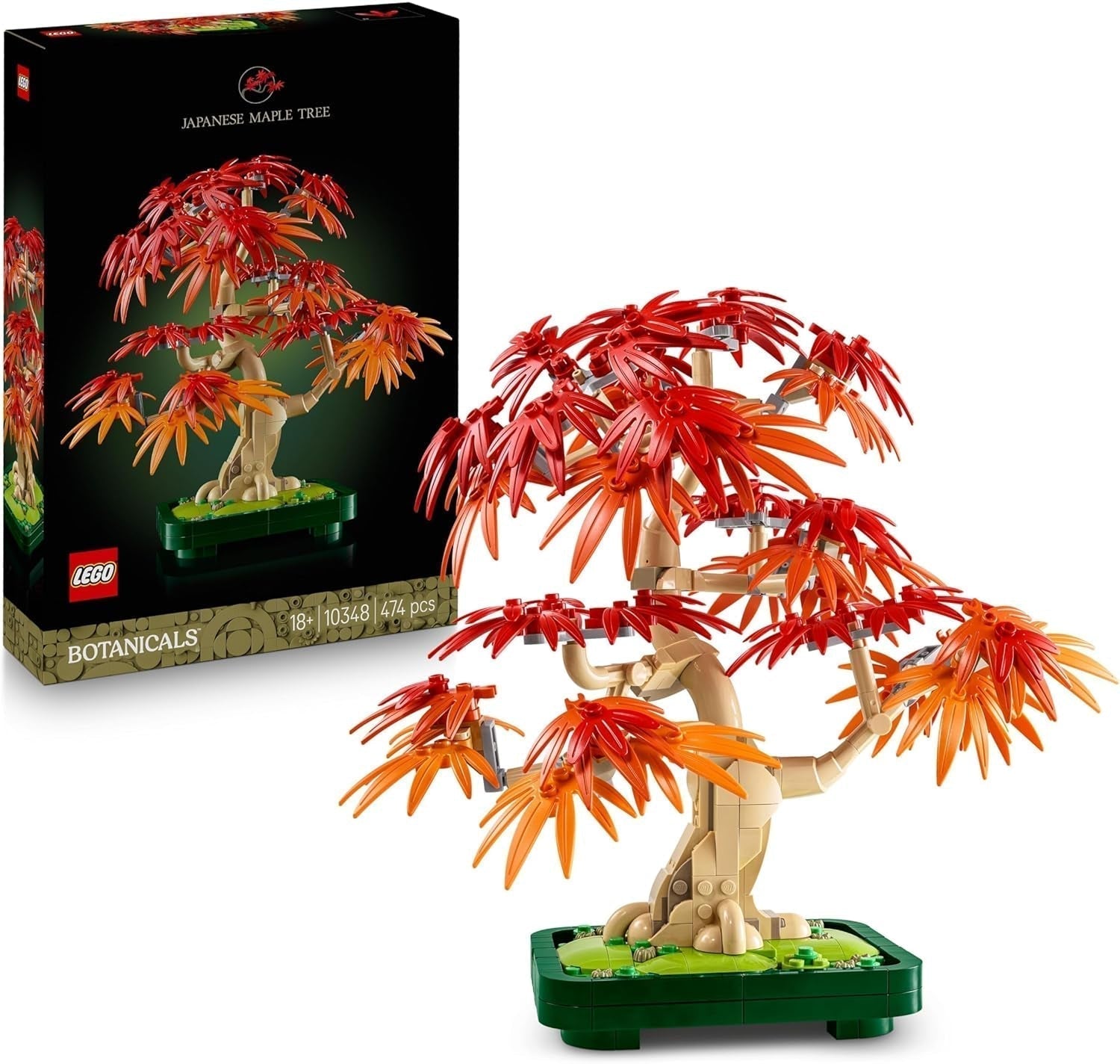 LEGO Botanicals Japoński czerwony klon - Drzewo Bonsai - Zestaw sztucznych roślin z czerwonymi i pomarańczowymi liśćmi oraz miską - Wystrój domu - Pomysł na prezent dla dorosłych - 10348 Zestawy do budowania Besuche den LEGO-Store Domyślny tytuł