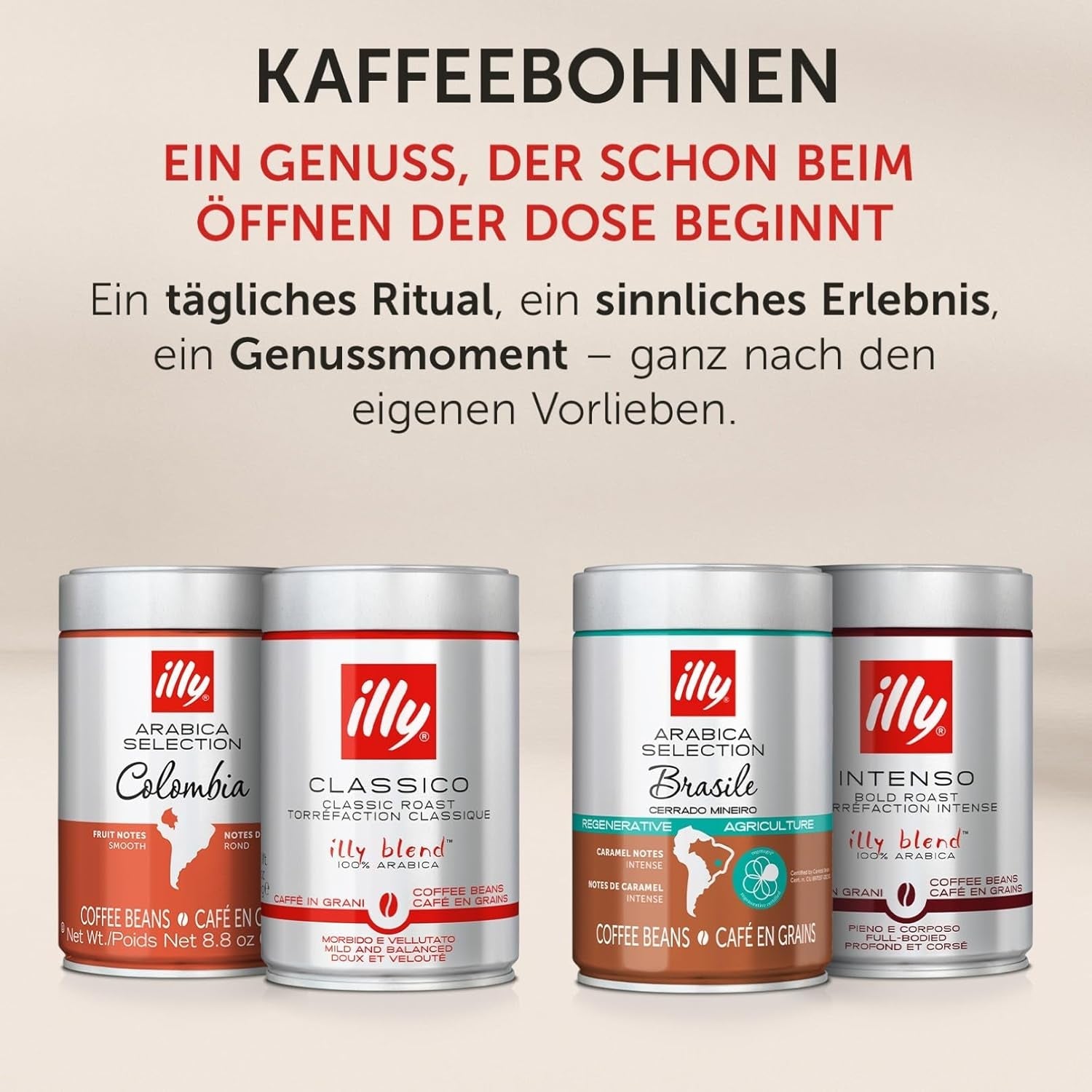 illy, Kaffeebohnen Arabica Selection Costa Rica, 100% Arabica z karmelem, Schokoladen- und Vanillenoten, süßer Gesmack, 1 dawka mit 250g