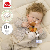 Fehn baby ring ring zabawka owieczka fehnNATUR - pluszowa zabawka z bawełną organiczną - zabawka dla dziecka z dzwonkiem i zabawną zabawką edukacyjną - zabawka na uchwyt dla niemowląt i małych dzieci od 0. miesiąca Baby Toys Naty Shop