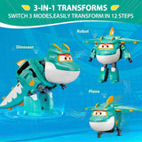 Super Wings 5" Transformujące postacie Zestaw 2 sztuk Transformujący doładowany Jett + Tino Transformator Zabawka dla chłopców i dziewcząt w wieku od 3 lat Czerwone figurki Naty Shop