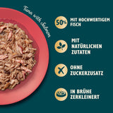 Filety mielone w bulionie z tuńczykiem i łososiem, przygotowane z naturalnych składników, Lily's Kitchen, mokra karma dla dorosłych kotów, opakowanie 70g