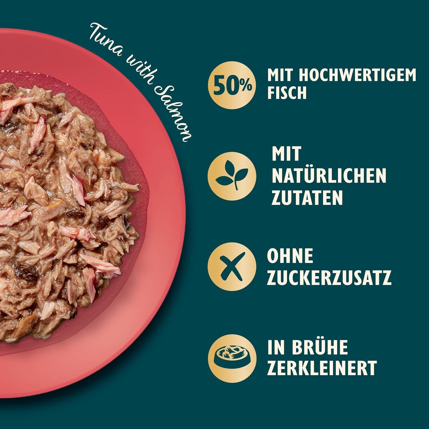 Filety mielone w bulionie z tuńczykiem i łososiem, przygotowane z naturalnych składników, Lily's Kitchen, mokra karma dla dorosłych kotów, opakowanie 70g