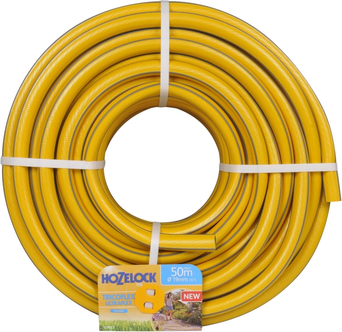 HOZELOCK - Wąż Tricoflex Ultraflex Ø 12,5 mm (1/2") 20 M: Elastyczny wąż ogrodowy, odporny na warunki atmosferyczne, skręcanie i zginanie, wykonany w 40% z PVC pochodzącego z recyklingu [117002], żółty